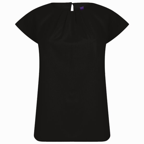 Henbury Ladies Pleat Front Short Sleeve Blouse Thumbnail