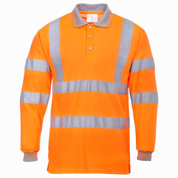 Portwest Hi-Vis Long Sleeve Polo Shirt Thumbnail